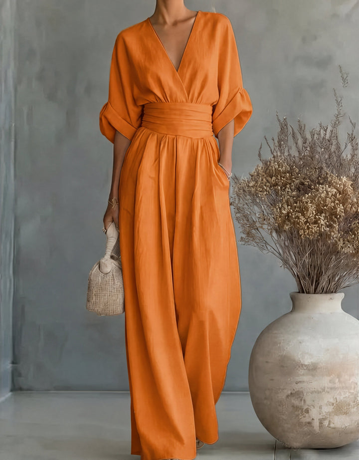 Daniela - Mono elegante de escote en V y pierna ancha - Image 13