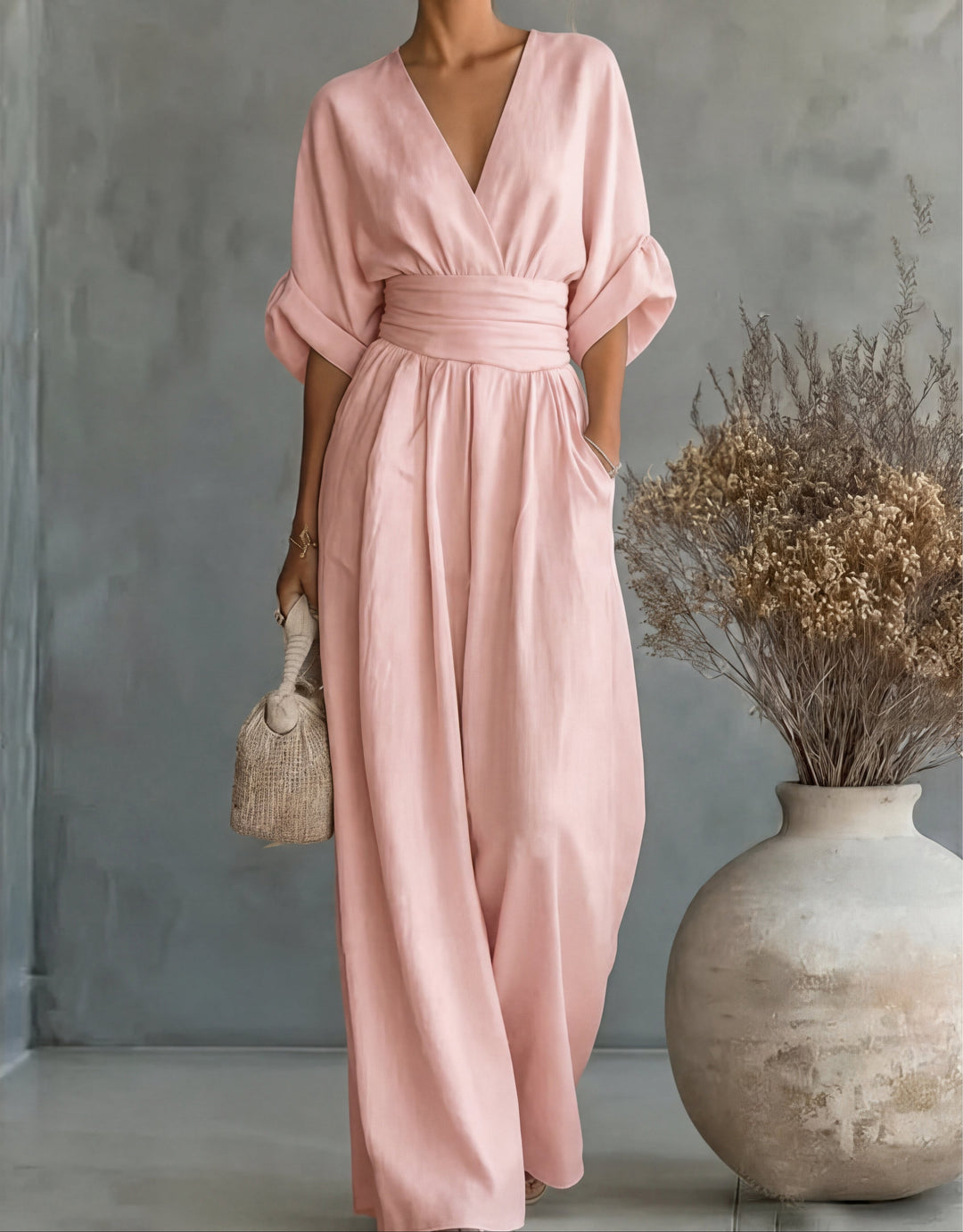 Daniela - Mono elegante de escote en V y pierna ancha - Image 14