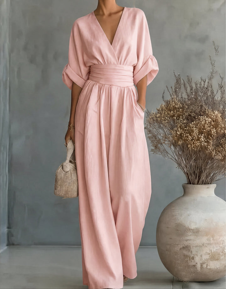 Daniela - Mono elegante de escote en V y pierna ancha - Image 14