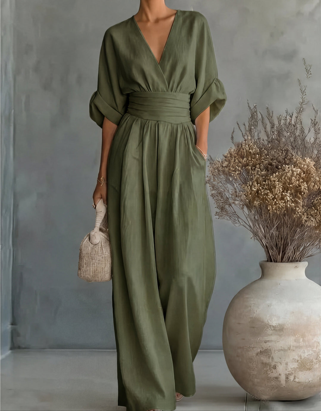 Daniela - Mono elegante de escote en V y pierna ancha - Image 15
