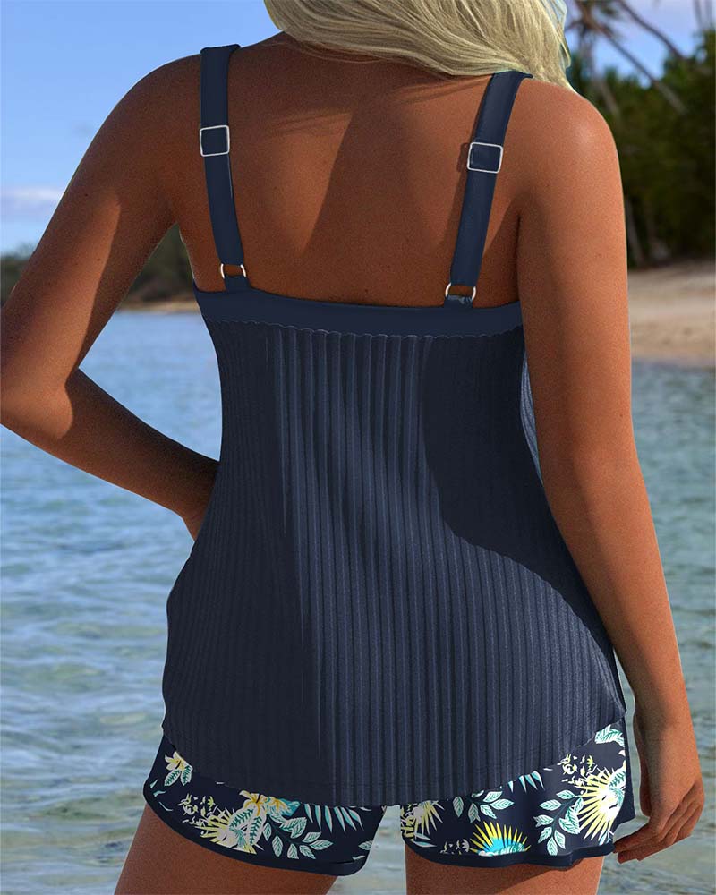 Lana - Gestreepte tankini met strandshort in twee delen - Image 2