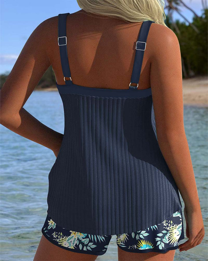Lana - Gestreepte tankini met strandshort in twee delen - Image 2