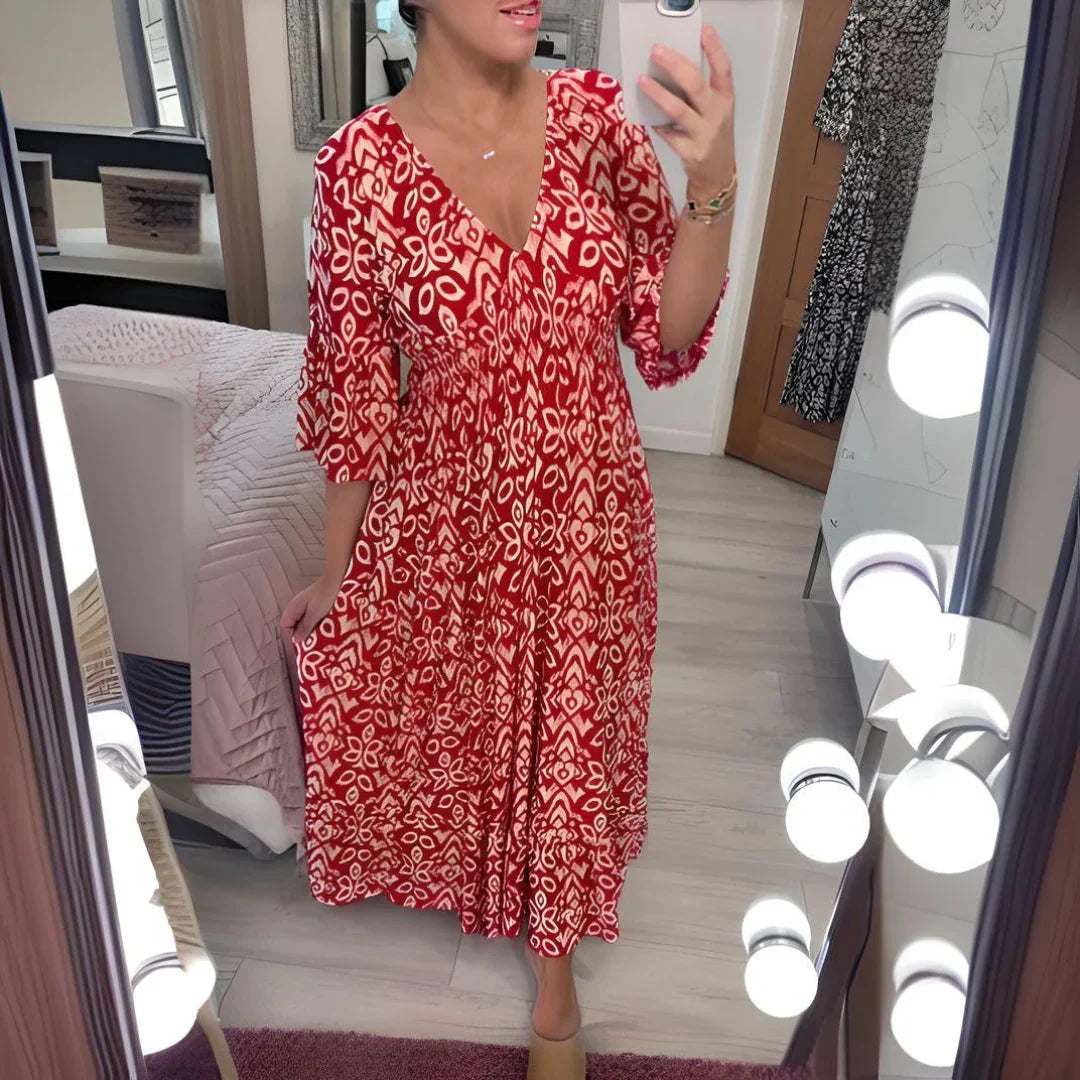 Lillia – Boho Nyomott Ruha