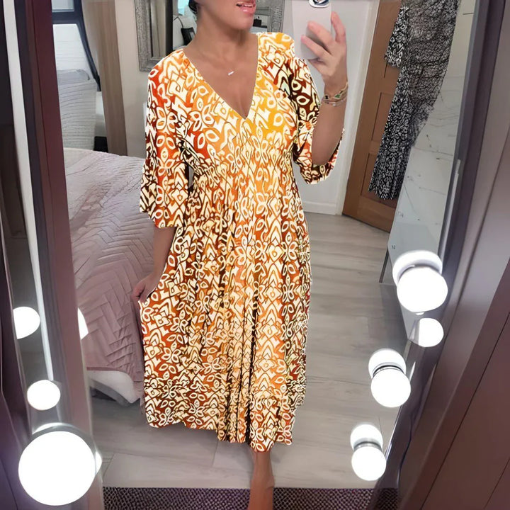Lillia – Boho Nyomott Ruha