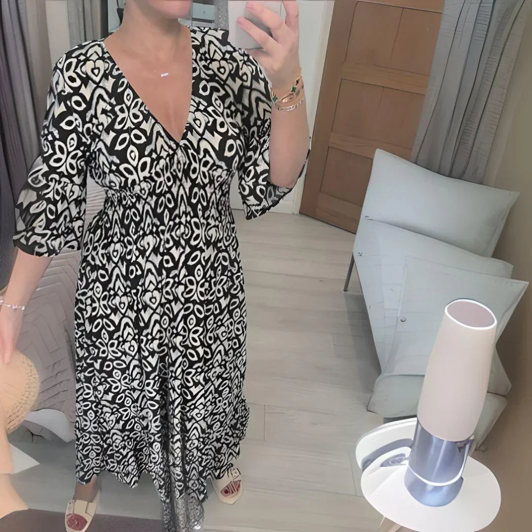 Lillia – Boho Nyomott Ruha