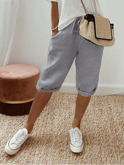LUI™ – LIGHT COTTON-LINEN SHORTS - Image 7