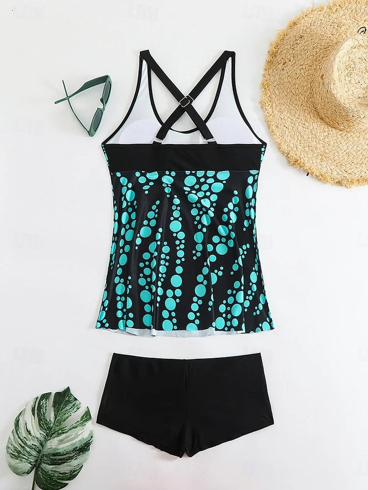 Jade - Tankini set met bubbels patroon die de buik bedekt - Image 2