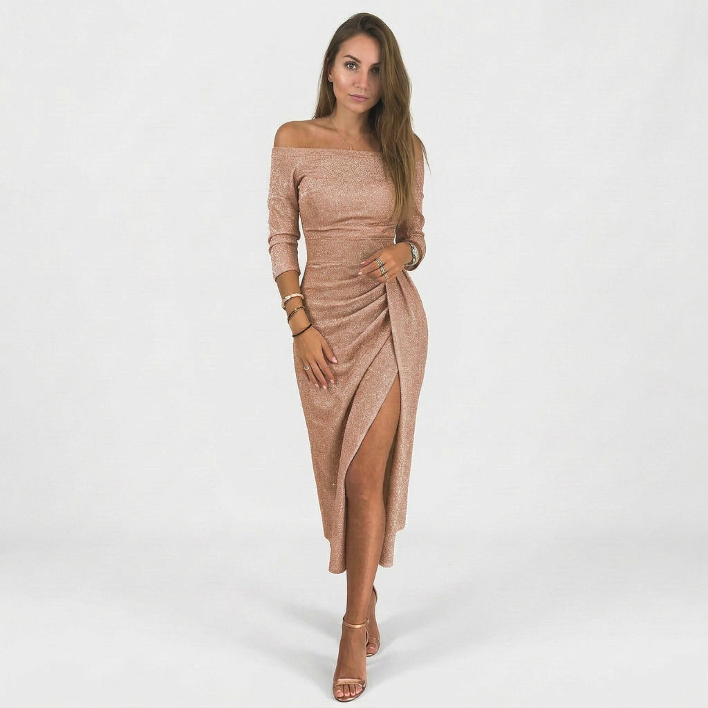 Natália - Elegáns, vállakat szabadon hagyó ruha