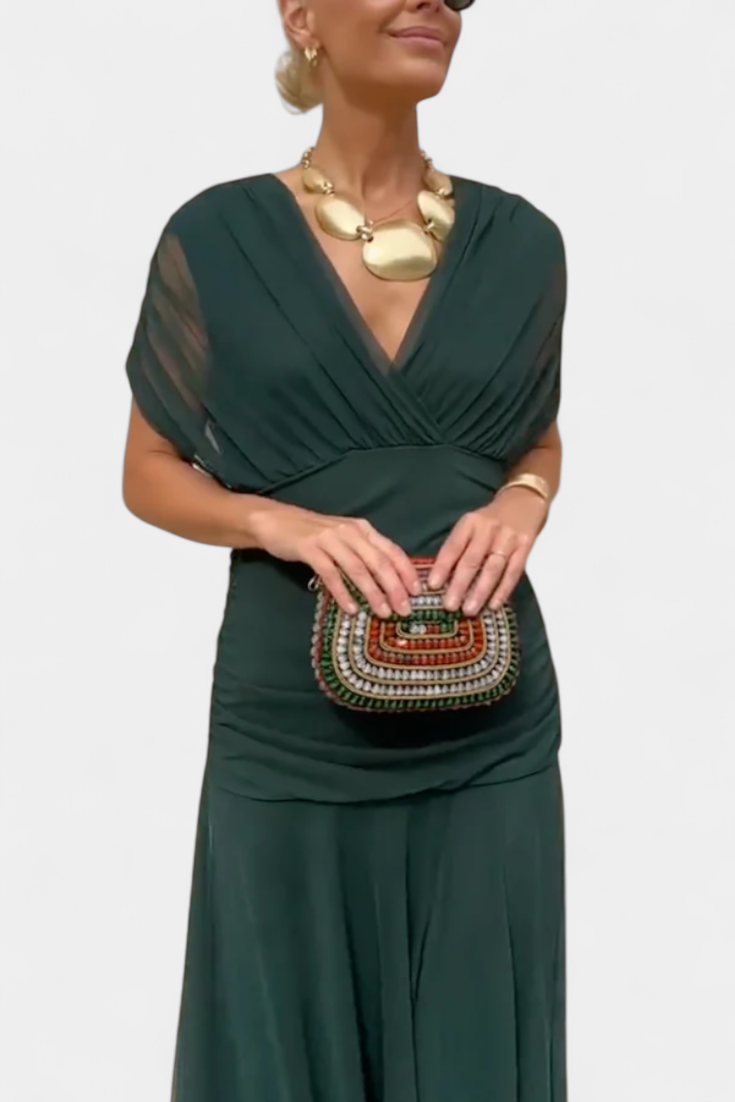 Hannah – Elegáns Virágmintás Maxi Ruha