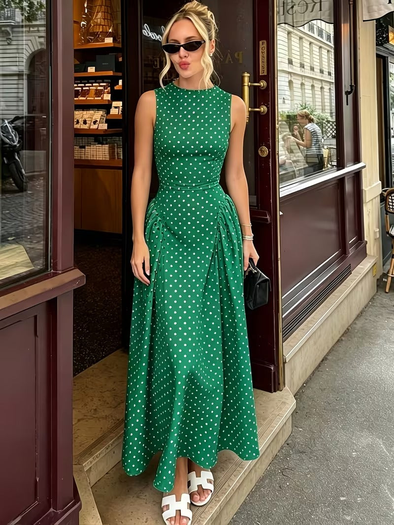 Zsófia | Elegáns Polka Dot Maxi-Ruha