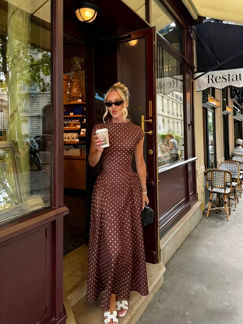Zsófia | Elegáns Polka Dot Maxi-Ruha