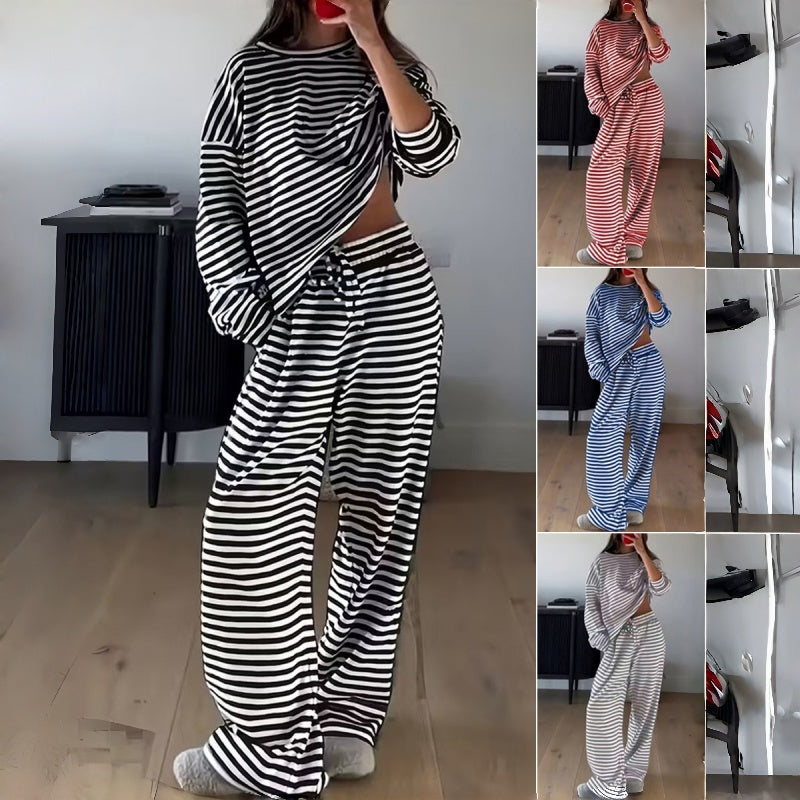 Helene | Két részes csíkos hosszú ujjú szett nőknek