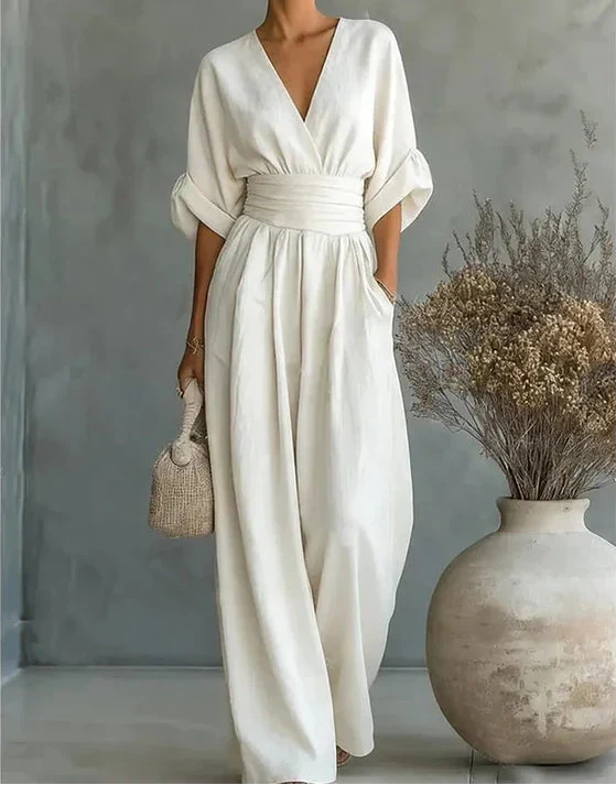 Daniela - Mono elegante de escote en V y pierna ancha - Image 4