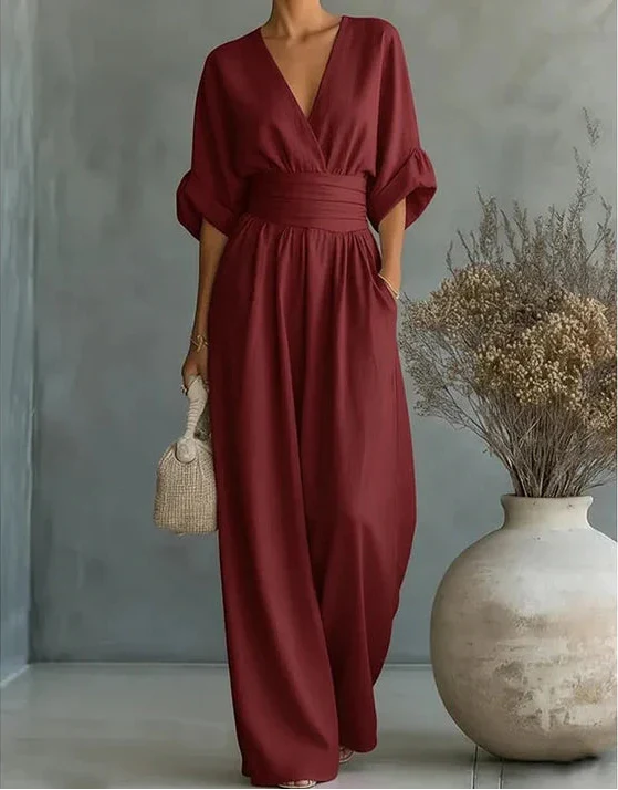 Daniela - Mono elegante de escote en V y pierna ancha - Image 8