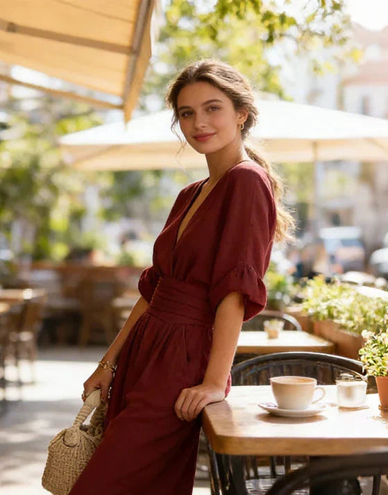 Daniela - Mono elegante de escote en V y pierna ancha - Image 5
