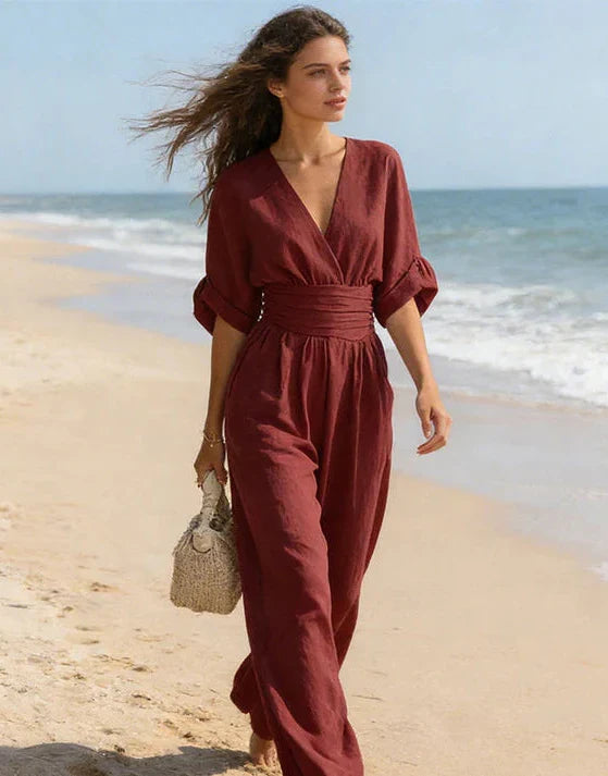 Daniela - Mono elegante de escote en V y pierna ancha - Image 6