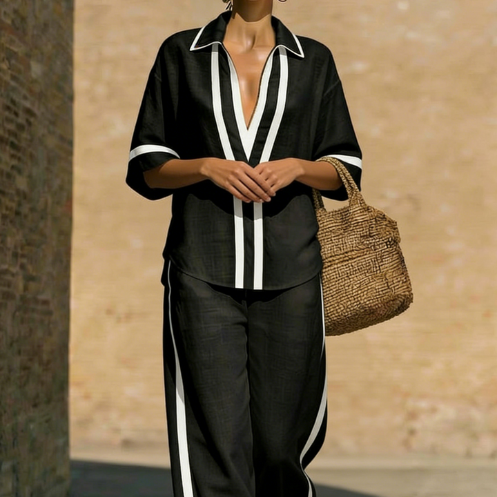 Women's Casual Color-Block 2-Piece Set - Image 6